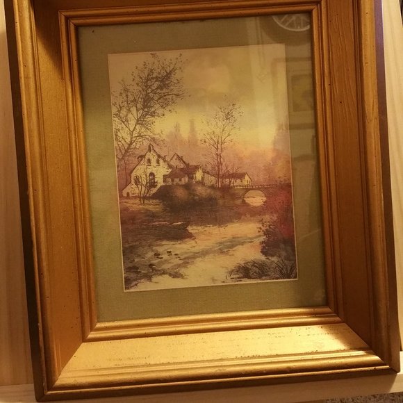 Wall Decor Vintage Framed Artwork 2 Piece Set Orginal Art Poshmark